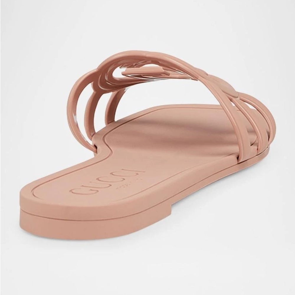 Gucci Nude Pink Interlocking G Slide Sandals - Picture 10 of 11